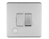 Carlisle Brass Eurolite Concealed 3mm Switched Fuse Spur With Flex Outlet, Satin Stainless Steel With White Trim - ECSSSWFFOW