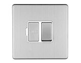 Carlisle Brass Eurolite Concealed 3mm Switched Fuse Spur, Satin Stainless Steel With White Trim - ECSSSWFW