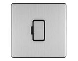 Carlisle Brass Eurolite Concealed 3mm Unswitched Fused Spur, Satin Stainless Steel With Black Trim - ECSSUSWFB