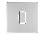 Carlisle Brass Eurolite Concealed 3mm Unswitched Fused Spur, Satin Stainless Steel With White Trim - ECSSUSWFW