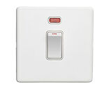 Carlisle Brass Eurolite Concealed 3mm 20 Amp D.P Switch With Neon Indicator, White - ECW20ADPSWNW