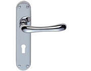 Carlisle Brass Manital Ibra Door Handles On Backplate, Polished Chrome - EL11CP (sold in pairs)