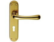 Carlisle Brass Manital Ibra Door Handles On Backplate, Polished Brass - EL11 (sold in pairs)