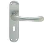 Carlisle Brass Manital Ibra Door Handles On Backplate, Satin Chrome - EL11SC (sold in pairs)