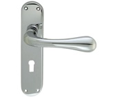 Carlisle Brass Manital Astro Door Handles On Backplate, Satin Chrome - EL21SC (sold in pairs)