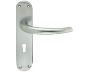 Carlisle Brass Manital Lilla Door Handles On Backplate, Satin Chrome - EL31SC (sold in pairs)