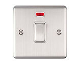 Carlisle Brass Eurolite Enhance Decorative 20 Amp D.P Switch With Neon Indicator, Satin Stainless Steel With White Trim - EN20ASWNSSW