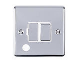 Carlisle Brass Eurolite Enhance Decorative 13 Amp DP Switched Fuse Spur With Flex Outlet, Polished Chrome With White Trim - ENSWFFOPCW