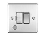 Carlisle Brass Eurolite Enhance Decorative 13 Amp DP Switched Fuse Spur With Flex Outlet, Satin Stainless Steel With Grey Trim - ENSWFFOSSG