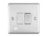 Carlisle Brass Eurolite Enhance Decorative 13 Amp DP Switched Fuse Spur With Flex Outlet, Satin Stainless Steel With White Trim - ENSWFFOSSW