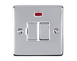 Carlisle Brass Eurolite Enhance Decorative 13 Amp DP Switched Fuse Spur With Neon Indicator, Polished Chrome With White Trim - ENSWFNPCW