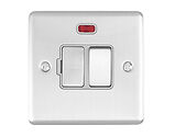 Carlisle Brass Eurolite Enhance Decorative 13 Amp DP Switched Fuse Spur With Neon Indicator, Satin Stainless Steel With Grey Trim - ENSWFNSSG