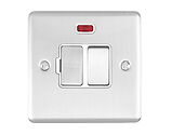 Carlisle Brass Eurolite Enhance Decorative 13 Amp DP Switched Fuse Spur With Neon Indicator, Satin Stainless Steel With White Trim - ENSWFNSSW