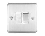 Carlisle Brass Eurolite Enhance Decorative 13 Amp DP Switched Fuse Spur, Satin Stainless Steel With White Trim - ENSWFSSW