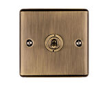 Carlisle Brass Eurolite Enhance Decorative 1 Gang 10 Amp 2 Way Toggle Switch, Antique Brass - ENT1SWABB