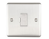 Carlisle Brass Eurolite Enhance Decorative 13 Amp Unswitched Fuse Spur, Satin Stainless Steel With White Trim - ENUSWFSSW
