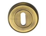 Heritage Brass Art Deco Style Standard Key Escutcheon, Antique Brass - ERD7000-AT