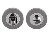 Intelligent Hardware Concealed Round Bathroom Turn & Release, Dual Finish Polished Chrome & Black Nickel - ESC.BATH.BNP/CP