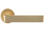 Carlisle Brass Sasso Door Handles On Round Rose, Satin Brass - EUL010SB (sold in pairs)