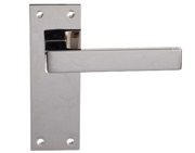 Carlisle Brass Sasso Door Handles On Slim Backplate, Polished Nickel - EUL011PN (sold in pairs)