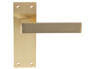 Carlisle Brass Sasso Door Handles On Slim Backplate, Satin Brass - EUL011SB (sold in pairs)