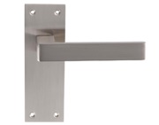 Carlisle Brass Sasso Door Handles On Slim Backplate, Satin Nickel - EUL011SN (sold in pairs)