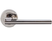 Carlisle Brass Trentino Door Handles On Round Rose, Polished Nickel - EUL030PN (sold in pairs)