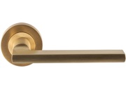 Carlisle Brass Trentino Door Handles On Round Rose, Satin Brass - EUL030SB (sold in pairs)