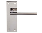 Carlisle Brass Trentino Door Handles On Slim Backplate, Polished Nickel - EUL031PN (sold in pairs)