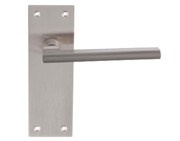 Carlisle Brass Trentino Door Handles On Slim Backplate, Satin Nickel - EUL031SN (sold in pairs)