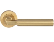 Carlisle Brass Amiata Door Handles On Round Rose, Satin Brass - EUL040SB (sold in pairs)