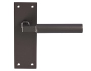 Carlisle Brass Amiata Door Handles On Slim Backplate, Matt Bronze - EUL041MBRZ (sold in pairs)