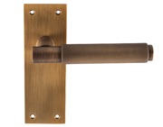 Carlisle Brass Varese Knurled Door Handles On Slim Backplate, Antique Brass - EUL051AB (sold in pairs)