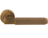 Carlisle Brass Terazzo Knurled Door Handles On Round Rose, Antique Brass - EUL060AB (sold in pairs)