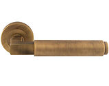 Carlisle Brass Masano Door Handles On Round Rose, Antique Brass - EUL070AB (sold in pairs)