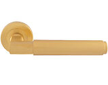 Carlisle Brass Masano Door Handles On Round Rose, Satin Brass - EUL070SB (sold in pairs)