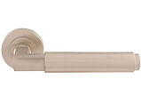 Carlisle Brass Masano Door Handles On Round Rose, Satin Nickel - EUL070SN (sold in pairs)