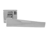 Carlisle Brass Bordo Door Handles On Square Rose, Polished Chrome - EUL140CP (sold in pairs)