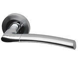 Intelligent Hardware Falcon Door Handles On Round Rose, Dual Finish Polished Chrome & Satin Chrome - FAL.09.CP/SCP (sold in pairs)