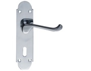 Zoo Hardware Fulton & Bray Oxford Door Handles On Backplate, Polished Chrome - FB011CP (sold in pairs)