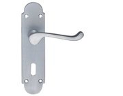 Zoo Hardware Fulton & Bray Oxford Door Handles On Backplate, Satin Chrome - FB011SC (sold in pairs)