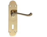 Zoo Hardware Fulton & Bray Oxford Door Handles On Backplate, Polished Brass - FB011 (sold in pairs)