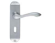 Zoo Hardware Fulton & Bray Arundel Door Handles On Backplate, Satin Chrome - FB021SC (sold in pairs)