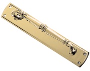 Zoo Hardware Fulton & Bray Ornate Pull Handles On Backplate (382mm x 65mm), Polished Brass - FB106