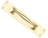 Zoo Hardware Fulton & Bray Cast Pull Handles On Backplate (300mm x 60mm OR 425mm x 30mm), Polished Brass - FB112A