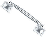 Zoo Hardware Fulton & Bray Pull Handle On Square Roses (250mm x 54mm), Polished Chrome - FB113CP