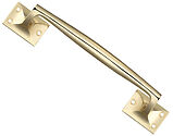Zoo Hardware Fulton & Bray Pull Handle On Square Roses (250mm x 54mm), Polished Brass - FB113