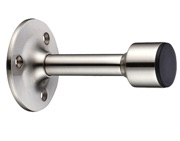 Zoo Hardware Fulton & Bray Cylinder Door Stop With Rose, Satin Nickel - FB16SN
