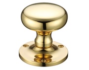 Zoo Hardware Fulton & Bray Mushroom Mortice Door Knobs, Polished Brass - FB201 (sold in pairs)