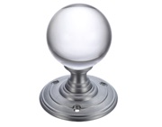 Zoo Hardware Fulton & Bray Clear Glass Ball Mortice Door Knobs, Satin Chrome - FB300SC (sold in pairs)